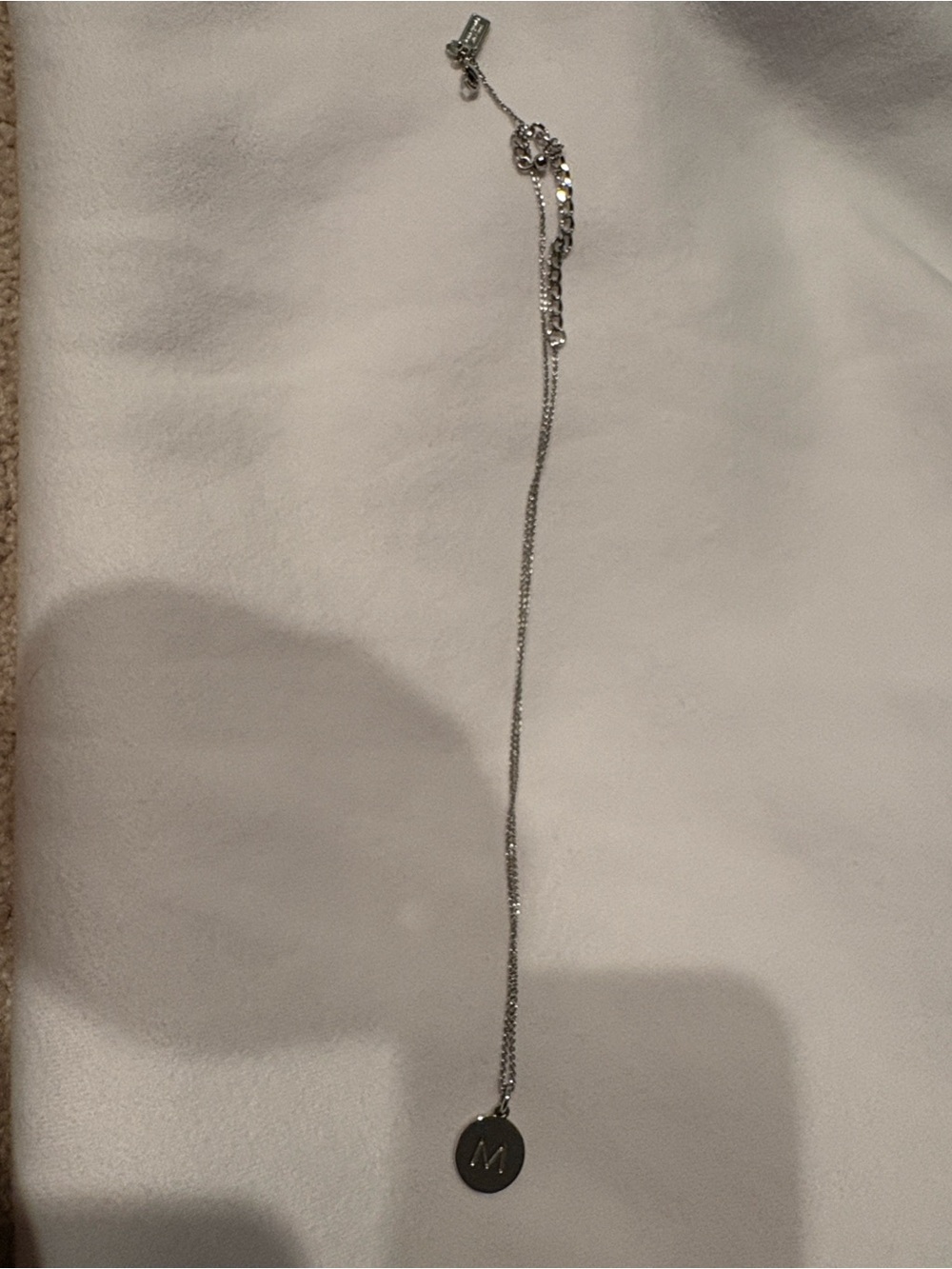 Kate Spade One in a Million Initial Necklace Silver M